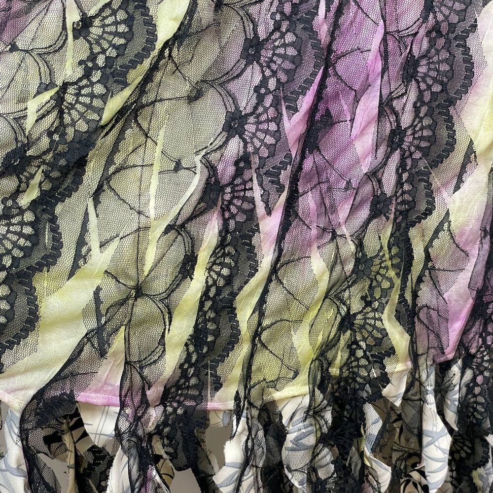 Lindi NY Whimsigoth Fairy‎ Grunge Midi Dress Size M Reversible Fringe Lace Flowy - Picture 6 of 14